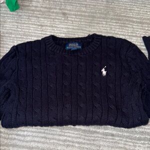 Girl’s Polo Ralph Lauren Navy Blue Knit Sweater, size M (8-10)